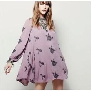 Free People Emma Austin Elderberry Embroidered Flowy Open Back Dress w Pockets